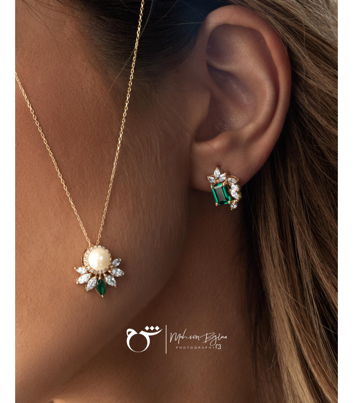 گوشواره باگت مارکیز تورمالین - گالری شیدا مجد